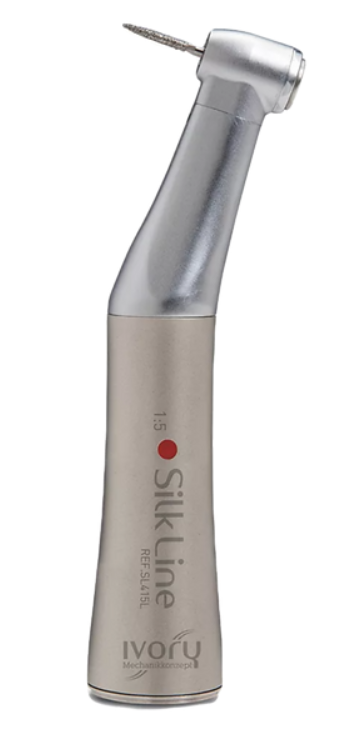 [SL415L] Slow Speed Handpiece Ivory Silk Line Contra Angle 1:5 Optic Fiber Internal Spray